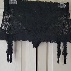 Victoria's Secret Black Lace Garter Belt Intimates